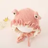 Gorro de Dibujos Animados para Bebé Versátil Otoño e Invierno Gorro de Punto Lindo Gorro de Lana Tejido Unisex para Bebé Cálido con Protección para las Orejas Súper Lindo