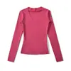 Camiseta cepillada de manga larga con cuello en V negro para mujer en otoño e invierno, capa base ajustada y cálida, top sexy ajustado que estiliza la figura