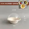 Tazón Desechable de Pulpa Tazón para Ensalada Tazón de Pulpa Biodegradable para Llevar Lonchera con Tapa Tazón Redondo de Papel Caja Completa Venta al por Mayor