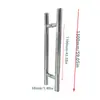 Aço Inoxidável Tubo Redondo Vidro Fosco Médio Maçaneta de Porta Maçaneta de Porta Sem Moldura Simples Espessada Maçaneta de Porta de Correr Atacado