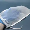 Venta Directa de Bolsas de Filtro de Nylon de Grado Alimenticio, Malla 200, con Cordón, Reutilizables para Filtrar Residuo de Vino, Bolsas de Malla para Vino