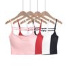 Nuevo Sexy Verano Ombligo Puro Quiere Usar Camisola Top Base con Lazo para Mujer (con almohadilla para el pecho)