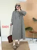 Vestido Camisa de Cuadros de Manga Larga Estilo Retro Japonés para Mujer Colección Primavera 2026, Vestido Casual Holgado de Longitud Media para Mujer Venta al por Mayor