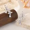 Pendientes de alta gama lujosos y únicos con colgantes de gota de agua de circonita, delicados y versátiles para citas, exquisitos pendientes de flor de diamante brillantes