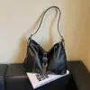 Bolso tote cruzado retro de cuero suave casual de gran capacidad para mujer, bolso de hombro versátil simple y elegante de otoño