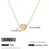 Nuevo Estilo Collar Pequeño con Forma de Corazón de Acero de Titanio para Mujer, Chapado en Oro de 18K, Compacto, Elegante, Versátil, Forma de Corazón, No se Desvanece