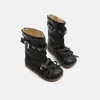 Botines de tobillo con lazo estilo retro de Hong Kong para niñas, nueva colección de otoño 2026, botas largas casuales, dulces y geniales, botas de cuero de suela blanda, botines