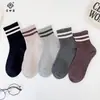 Meias Ji Si Xiang Femininas Outono Inverno Novo Estilo Coreano Série Merade Meias de Cano Médio Algodão Penteado ins Versátil Desenho Animado