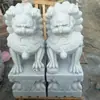 Leão de Pedra um par de portas tamanho pequeno decoração escultura em mármore porta pedra azul Jade Branco Casa Cemitério