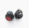 Interruptor circular à prova d'água em formato de barco, 4 pinos, 3 posições, KCD1, diâmetro externo 23MM, furo de montagem 20mm, com luz, 6A250V