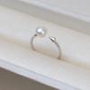 Accesorios para anillos de perlas de bricolaje, anillo abierto de plata S925, anillo de dedo para mujer, joyería de perlas, soporte vacío, semiacabado 111