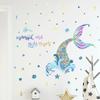 Adesivos de Parede Cauda de Sereia Transfronteiriços para Quartos de Meninas, Quartos, Banheiros, Decoração de Parede de Fundo, Mural, Estilo Ins, Pvc