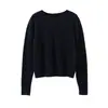 Rainbow SouffleNuvem escovada~Simples confortável malha de seda e cashmere gola redonda feminina 26 Suéter Outono Inverno
