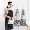 Avental de algodão e linho de desenho animado criativo moda coreana cintura simples publicidade avental de trabalho suprimentos de móveis de cozinha