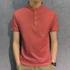 Fabricante de Origem Camisa Polo Masculina de Lapela Verão Cor Pura Manga Curta Camiseta Solta Casual Negócios Moderna Camiseta Roupa Masculina