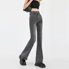 Jeans Retrô Estilo Americano Micro-flare Feminino Primavera e Outono Novos Retos Cintura Alta Emagrecedor Comprimento Total Tendência Calças Ins