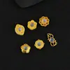 Anillo de Plata S925 Chapado en Oro Incrustado Flor de Girasol Luna Blanca Superficie Agujero Pasante Accesorios Moda DIY Nuevo Chinoiserie Accesorios de Flores Pequeñas