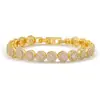 Nuevo brazalete de cristal de diamante de lujo simple y elegante, botones redondos de circón transfronterizos de colores, pétalos de personalidad de moda para mujer