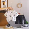 Roupa de Verão para Meninos Estilo Coreano Roupas Casuais para Meninos de 1 a 5 Anos Conjunto Casual Elegante de Duas Peças com Manga Curta Tendência 4