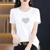 2023 Verano Nueva Llegada Lazo de Lentejuelas Combinable Estilo Chanel Top Camiseta de Manga Corta Femenino Estilo Ins Manga Media Body