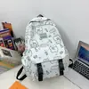 Mochila de Comercio Exterior para Mujer Gran Capacidad Doble Hombro Estampado Lindo Ultraligera Resistente a la Suciedad Estilo Escolar Alta Apariencia Mochila Estudiantil