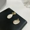 Agulha de Prata S925 Retro Assimétrico Pintura a Óleo Design Versátil Moda Nicho Brincos Ins Sem Furos na Orelha para Mulheres
