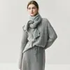 Bufanda de Cachemir Tejida Simple Tipo Nube Chal Grande para Mujer Twist Agradable al Tacto Esponjoso Nuevo Bufanda Otoño e Invierno 2025