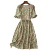 Vestido Floral de Seda, Vestido de Seda de Morera de Alta Gama, Nuevo Vestido Largo con Estampado de Platycodon Verano 2026 para Mujer