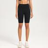 Pantalones cortos deportivos para mujer, ajustados, elásticos, con huecos cruzados, transpirables, de secado rápido, de cintura alta, ajustados, para yoga