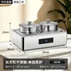 Fogão de Buffet em Aço Inoxidável, Fogão Elétrico para Pratos Quentes de Cantina, Panela Térmica Transparente com Tampa Articulada, Fogão de Aquecimento para Café da Manhã de Hotel