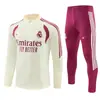 2627 Traje de treino Real Madrid outono e inverno para adultos, manga longa e calça comprida, conjunto com meio zíper, original com etiquetas, para dropshipping transfronteiriço