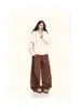 Pantalones Deportivos de Felpa Estilo Retro Americano con Estampado de Leopardo Bordado Empalmados de Media Luna para Mujer Modernos Holgados para Baile Jazz Deportes Pierna Ancha