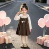 Novo Vestido Princesa Estilo Coreano Doce Elegante de Bolinhas com Laço e Coração para Meninas na Primavera/Outono