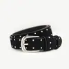 Cinto Transfronteiriço Feminino Tendência Personalizado Camurça Couro de Vaca Rebite Cinto Feminino Retrô Versátil Cinto para Jeans Atacado