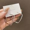 Corea del Sur Dongdaemun aretes geométricos cuadrados simple paisaje frío aretes de metal para mujer aguja de plata 925 joyería para orejas