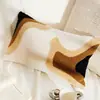 Funda de Cojín Decorativo para Sofá Cama Estilo Retro de Gama Alta Tono Crema Cojín Lumbar Marrón Funda de Cojín para Ventana de Rincón