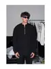Camiseta de hombre de manga larga con media cremallera estilo americano transfronteriza, sudadera sin capucha de punto gofrado de otoño, camiseta Henley de capa base de alta gama