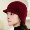 Nuevo gorro de invierno para mujeres de mediana edad y mayores, gorro de lana tejido, gorro de abuela/mamá, que cubre las orejas y cálido, gorro tejido de pelo de conejo para mujeres mayores