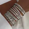 Moda Europea y Americana Nuevo Estilo Moda Personalizada Grabado Trenzado Geométrico Multicapa Apilados Pulseras Set de 10 Piezas Accesorios Al por Mayor