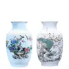 Jarrón de cerámica de Jingdezhen para sala de estar, adecuado para arreglos florales y flores secas, decoración del hogar, artesanía decorativa de estilo chino, adorno para estante de exhibición