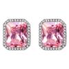 Pendientes y anillo con colgante de Caibao de diamantes rectangulares en vivo con voz vibrante, conjunto de joyas de cristal con diamantes cuadrados rosas y amarillos muy vendido
