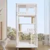 Villa para Gatos con Techo de Cristal Panorámico Casa para Gatos Jaula para Gatos de Madera Maciza Caja de Arena Integrada Casa para Gatos Casa de Lujo para Gatos Cama para Gatos Interior