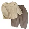 ¡Exquisito y elegante! Colección de otoño 2026 estilo coreano: tops de moda estilo muñeca para niñas pequeñas, camisetas de manga larga de algodón puro para niños pequeños y bebés