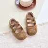 Zapatos de Cuero Lisos para Niñas, Estilo Primavera y Otoño para Niñas Jóvenes, Mocasines de Estilo Británico con Correas de Doble Hebilla, Zapatos de Bebé