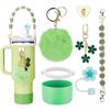 Frete Grátis Acessórios da Copa Stanley Corrente de Mão Chaveiro Pom-Pom Pingente Flor Begônia Tampa de Palhinha Decoração de Copo d'Água Personalização