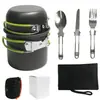 Produtos para Exterior Amazon Conjunto de Panelas para Exterior Mais Vendido para 1-2 Pessoas Utensílios de Cozinha Portáteis para Acampamento com Utensílios de Mesa Ds-101