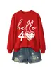 Amazon eBay estación independiente moda versátil mujer hola 40 corazón cuello redondo manga larga sudadera comercio exterior transfronterizo