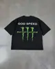 Camiseta Redonda de Manga Corta con Estampado de Graffiti en Inglés 2026 Top Versátil Estilo Casual Top de Algodón Más Vendido