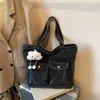 Bolsa de Lona Jeans de Grande Capacidade para Mulheres, Novo Modelo 2026, Mochila Escolar para Estudantes, Bolsa Tote de Viagem, Bolsa de Ombro para o Dia a Dia