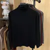 Novo Suéter Masculino de Manga Longa com Gola Alta em Seda de Amora + Lã Merino Outono/Inverno Jovem Malha Pulôver Camada Base Roupa Masculina